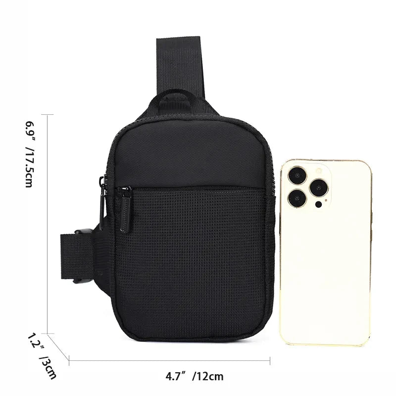 Japanese Men's Chest Bag Fashion Small Canvas Shoulder Crossbody Bags for Man Mini Cloth Sling Sport Cross Phone Male Handbag